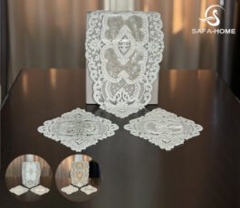 رومیزی مخمل مروارید دوزی نارمیا ست ۳ تکه