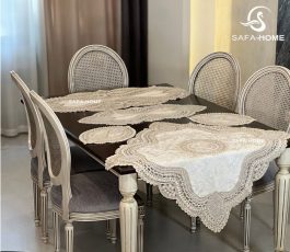 رومیزی مخمل مروارید دوزی 5 تکه طرح درین