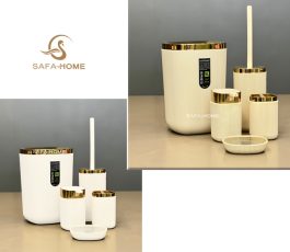 ست سرویس بهداشتی طرح راه راه طلایی