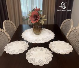 رومیزی مدرن طرح اسلیمی 4 تکه