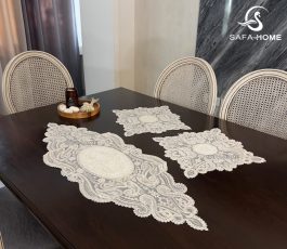 رومیزی مدرن طرح پیچک 3 تکه