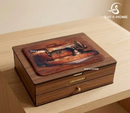 جعبه لوازم خیاطی طرح ارکیده روشن