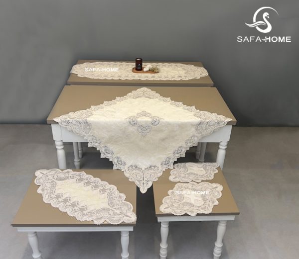 رومیزی پاشا طرح اسلیمی 5 تکه