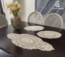 رومیزی جدید مخمل مروارید دوزی طرح فلوریا