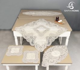 رومیزی پاشا طرح رینا 5 تکه استخوانی
