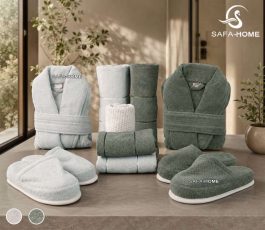 ست حوله دوقلو میکرو آبی روشن و سبز