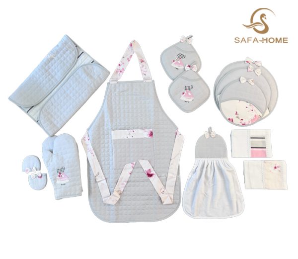 سرویس آشپزخانه پارچه ای طوسی