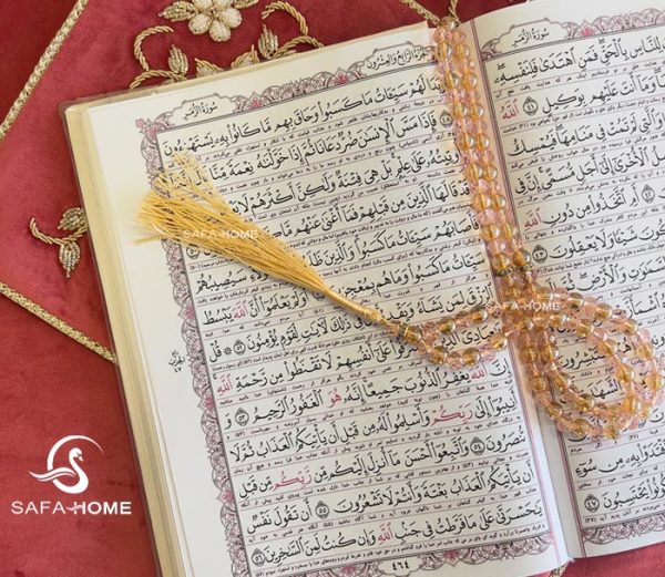 تسبیح کریستال گلبهی طلایی