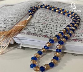 تسبیح کریستال دو رنگ آبی