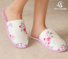 دمپایی حوله‌ای پودایران طرح لیلیوم شیری