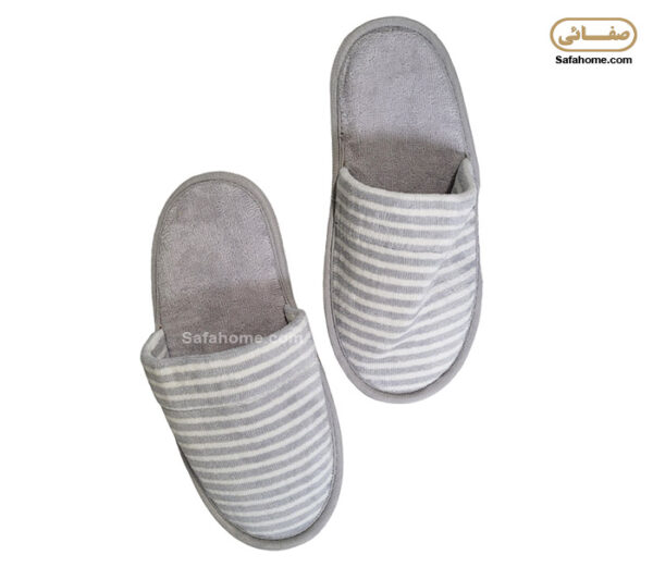 دمپایی حوله ای پودایران طرح نیوی طوسی