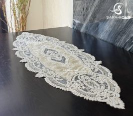 رانر رومیزی طرح لوتوس منجوق و مروارید