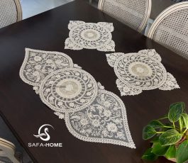 رومیزی ستاره طوسی 3 تکه