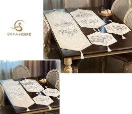 رومیزی مخمل 4 تکه سلطنتی