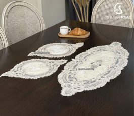 رومیزی قیطان 3 تکه زیتون