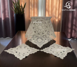 رومیزی قیطان طرح رویال مربع 3 تکه