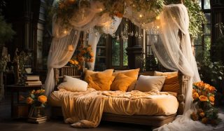 ۶ ایده دیزاین تخت خواب عروس با وسایل ساده و کاربردی