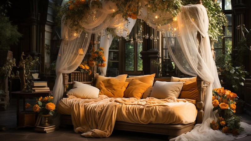 ۶ ایده دیزاین تخت خواب عروس با وسایل ساده و کاربردی
