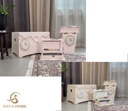 سرویس ۴ تکه دوژان صورتی نسکافه‌ای