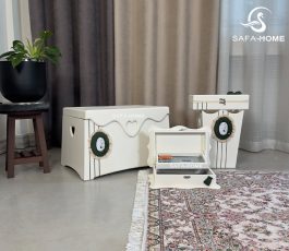 سرویس 4 تکه صندوقچه، سطل و جا دستمال و جعبه لوازم خیاطی