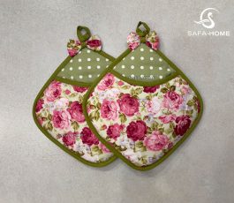 دستگیره آشپزخانه طرح رز سبز جفتی