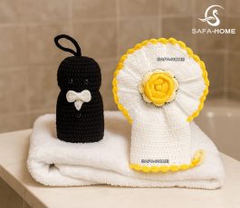 لیف حمام مصرفی گل برجسته طرح رز