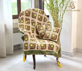 ست شال مبل و کوسن مدل بابونه