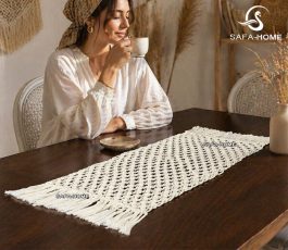 رانر رومیزی مکرومه مدل حصیری