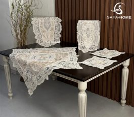 رومیزی مخمل قیطان طرح لوتوس