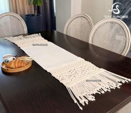 رومیزی رانر مکرومه طرح خشتی