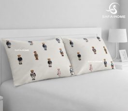 روبالشتی ساتن طرح تدی جفتی