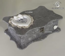 ست میز چرخ صندوقی طوسی پتینه سفید