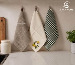 ست دستکش، دستگیره و دستمال آشپزخانه چهارخانه
