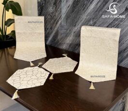 ست رومیزی رانر 4 تکه طرح صدف